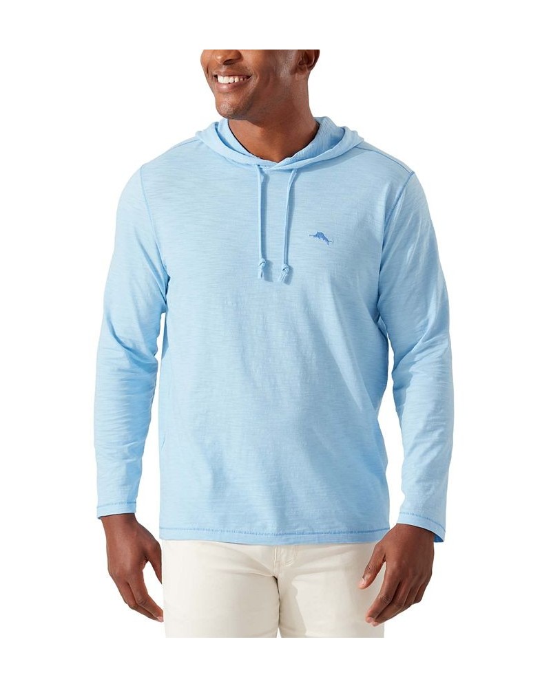 Men's Bali Beach T-Shirt Hoodie Chambray Blue $36.70 Sweatshirt