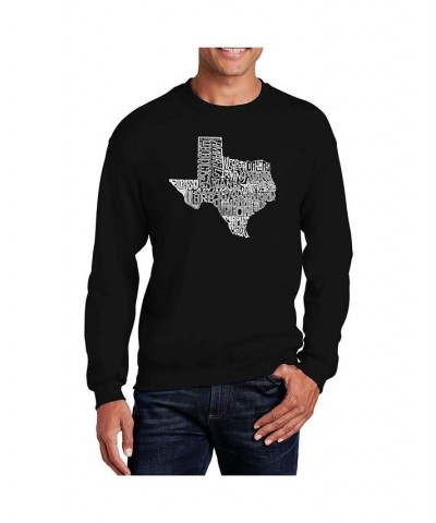 Men's Word Art The Great State of Texas Crewneck Sweatshirt Black $27.99 Sweatshirt