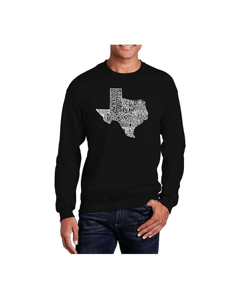 Men's Word Art The Great State of Texas Crewneck Sweatshirt Black $27.99 Sweatshirt