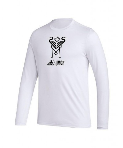 Men's White Inter Miami CF Icon Long Sleeve T-shirt $24.00 T-Shirts