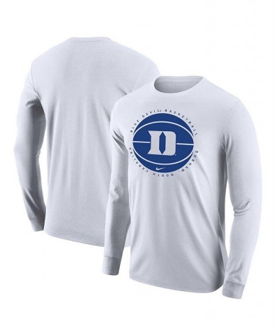 Men's White Duke Blue Devils Basketball Long Sleeve T-shirt $16.40 T-Shirts