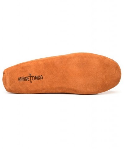 Men's Double Bottom Fleece Moccasin Slippers Brown $32.23 Shoes