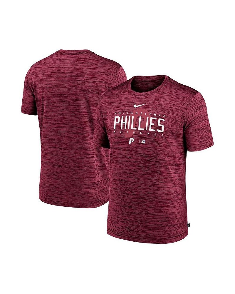 Men's Burgundy Philadelphia Phillies Authentic Collection Velocity Performance Practice T-shirt $25.49 T-Shirts