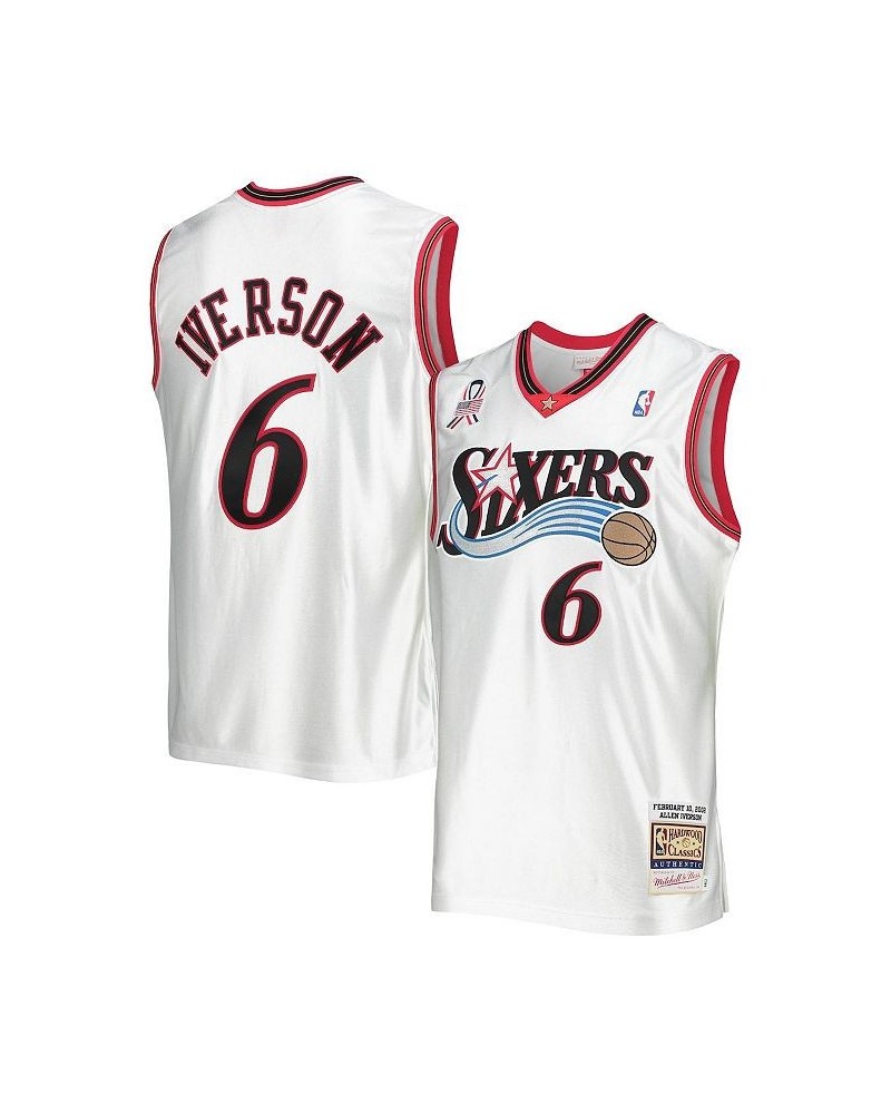 Men's Allen Iverson White Eastern Conference Hardwood Classics 2002 NBA All-Star Game Authentic Jersey $79.90 Jersey