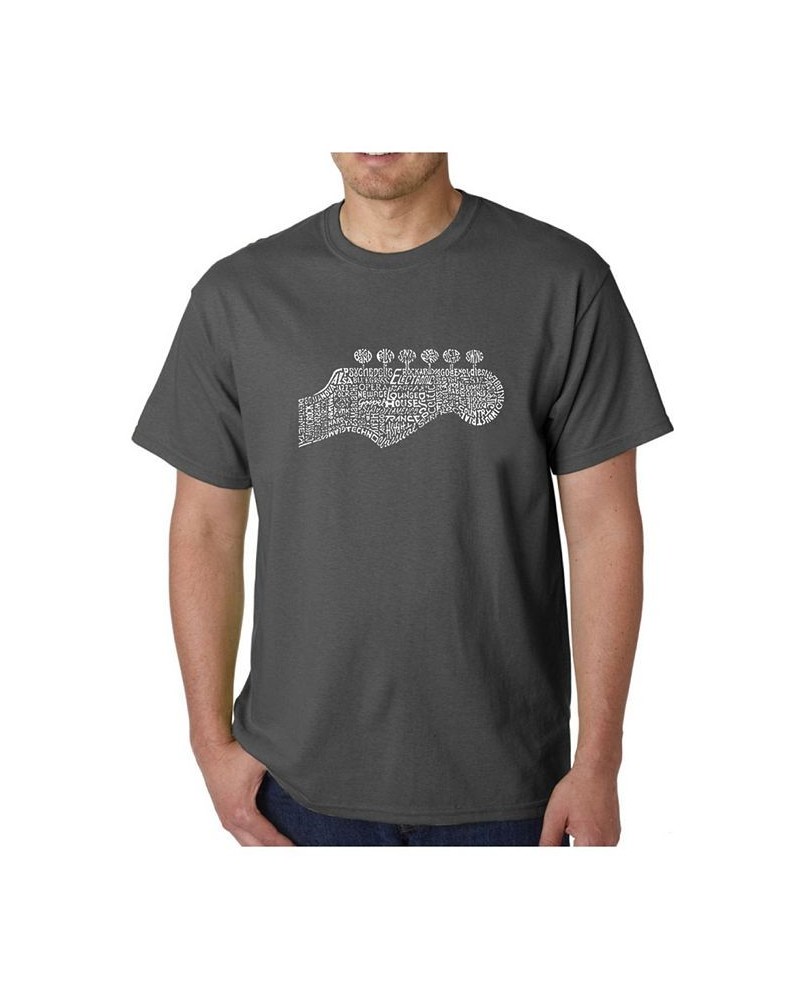 Men's Word Art T-Shirt - Guitar Head Gray $19.94 T-Shirts