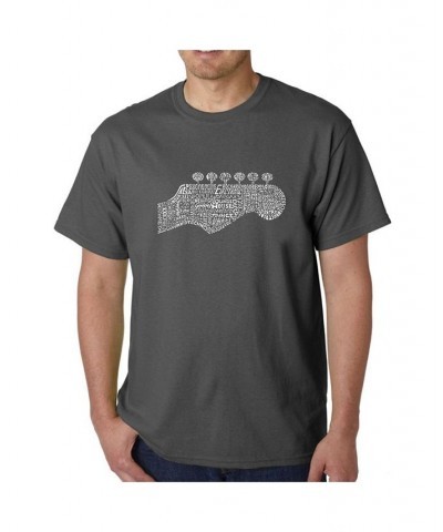 Men's Word Art T-Shirt - Guitar Head Gray $19.94 T-Shirts