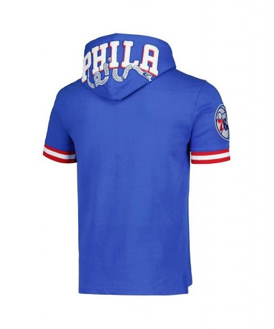 Men's Joel Embiid Royal Philadelphia 76ers Name and Number Short Sleeve Pullover Hoodie $55.00 Sweatshirt