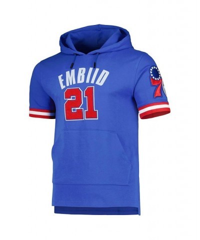 Men's Joel Embiid Royal Philadelphia 76ers Name and Number Short Sleeve Pullover Hoodie $55.00 Sweatshirt