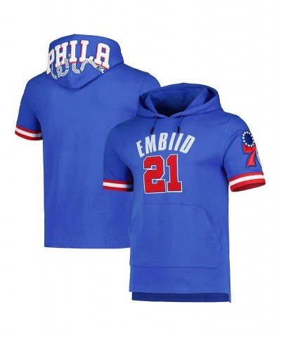 Men's Joel Embiid Royal Philadelphia 76ers Name and Number Short Sleeve Pullover Hoodie $55.00 Sweatshirt