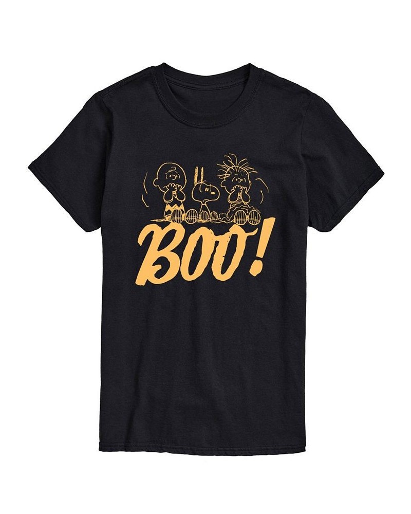 Men's Peanuts Boo T-shirt Black $14.35 T-Shirts