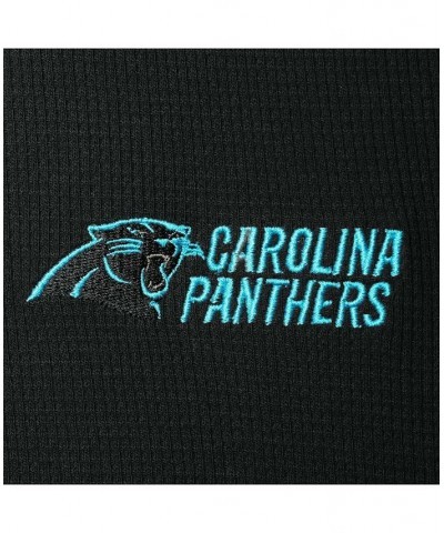 Men's Black Carolina Panthers Maverick Thermal Henley Long Sleeve T-shirt $30.08 T-Shirts