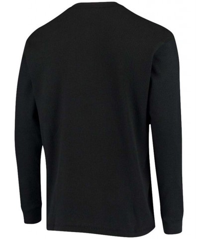 Men's Black Carolina Panthers Maverick Thermal Henley Long Sleeve T-shirt $30.08 T-Shirts