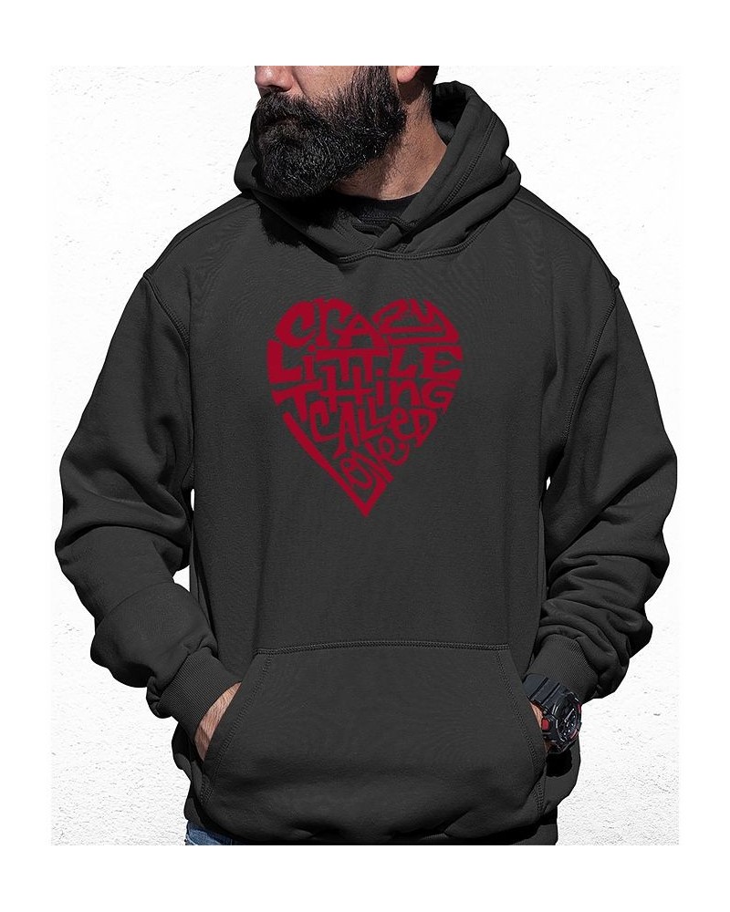 Men's Crazy Little Thing Called Love Word Art Hooded Sweatshirt Gray $28.80 Sweatshirt