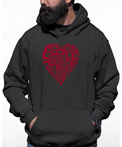 Men's Crazy Little Thing Called Love Word Art Hooded Sweatshirt Gray $28.80 Sweatshirt