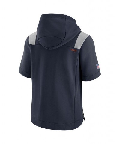 Men's Navy Chicago Bears Sideline Showout Short Sleeve Full-Zip Hoodie $41.00 Sweatshirt