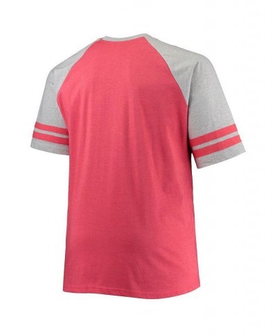 Men's Heathered Red Chicago Blackhawks Big and Tall Raglan T-shirt $20.50 T-Shirts