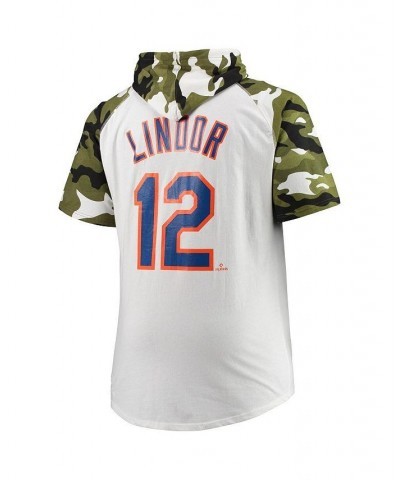 Men's Francisco Lindor White, Camo New York Mets Big and Tall Raglan Hoodie T-shirt $16.31 T-Shirts