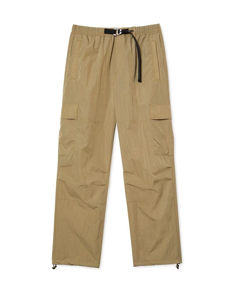 Men's Taffeta Relaxed-Fit Belted Cargo Pants Tan/Beige $48.00 Pants