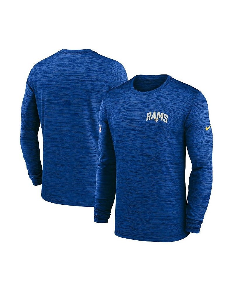 Men's Royal Los Angeles Rams Velocity Athletic Stack Performance Long Sleeve T-shirt $31.89 T-Shirts