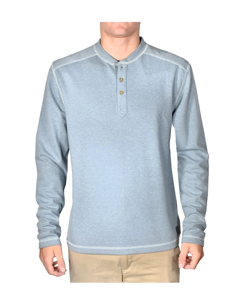 Men's Stretch Button-Placket Topstitched Henley Shirt PD06 $36.70 Shirts