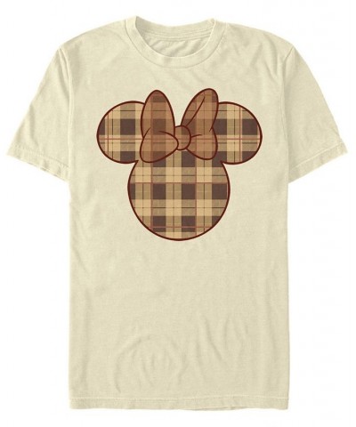 Men's Fall Plaid Minnie Short Sleeve Crew T-shirt Tan/Beige $16.45 T-Shirts