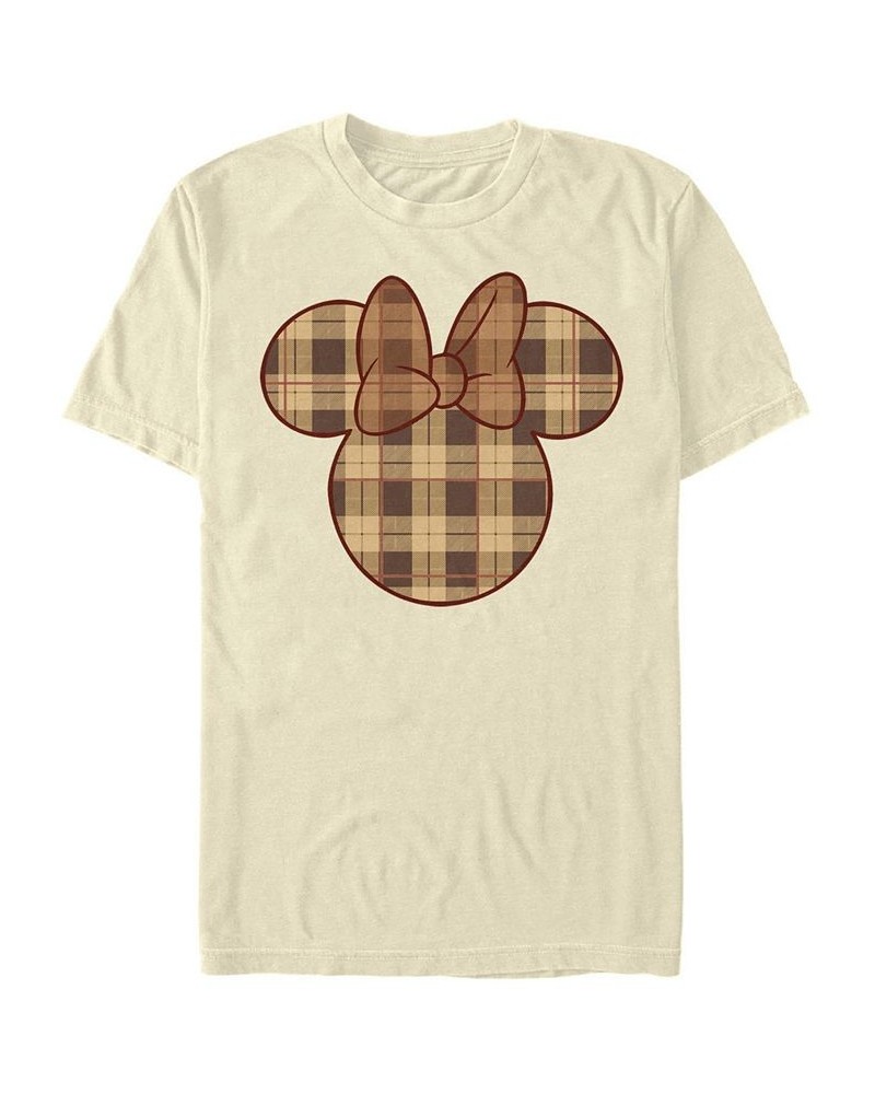 Men's Fall Plaid Minnie Short Sleeve Crew T-shirt Tan/Beige $16.45 T-Shirts