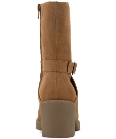 Bessiee Block-Heel Booties Tan/Beige $19.57 Shoes