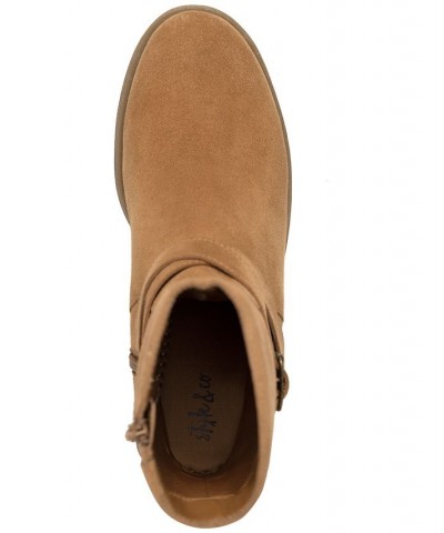 Bessiee Block-Heel Booties Tan/Beige $19.57 Shoes