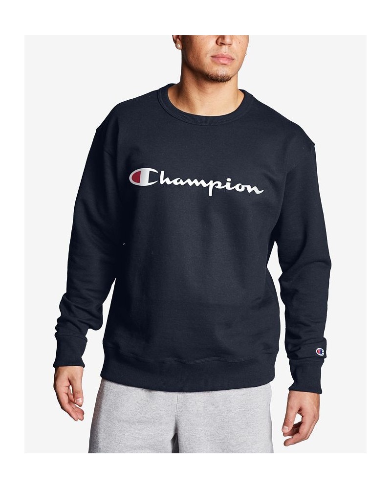 Men's Big & Tall Powerblend Logo Graphic Fleece Sweatshirt Navy $19.48 Sweatshirt