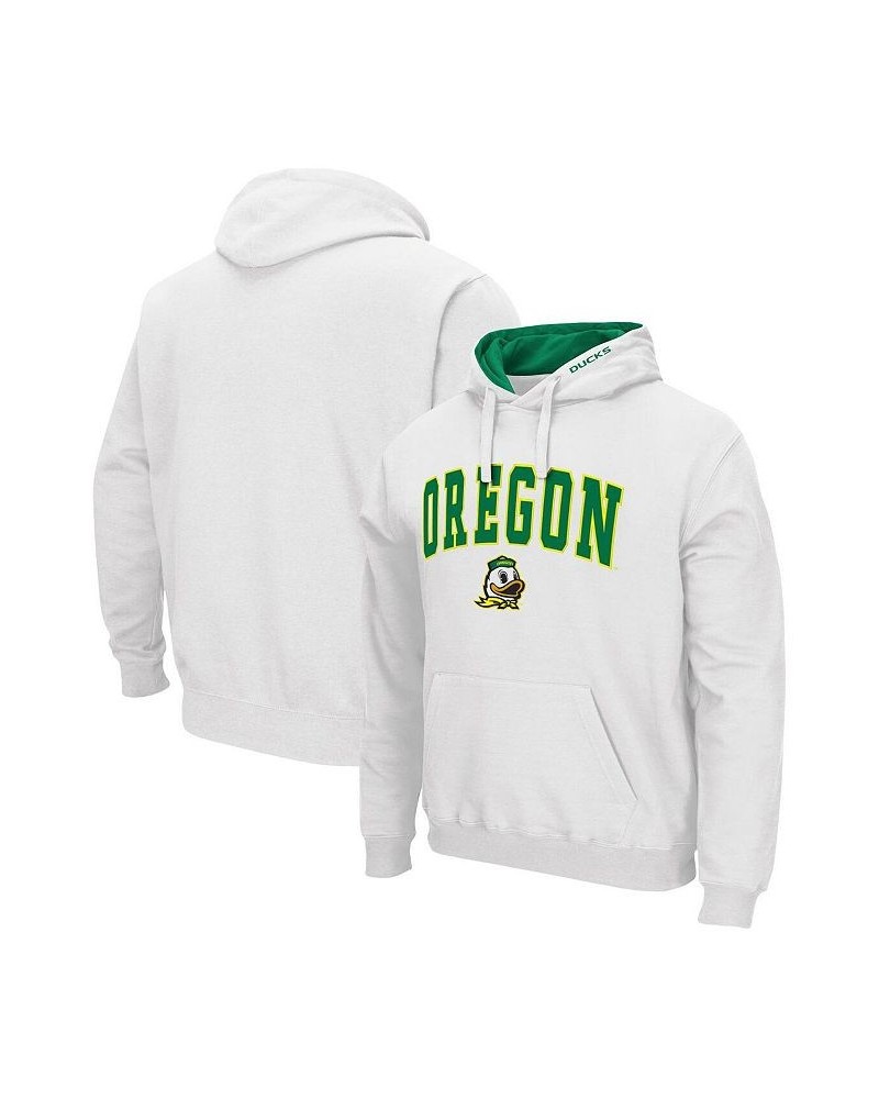 Men's White Oregon Ducks Arch & Logo 3.0 Pullover Hoodie $24.60 Sweatshirt