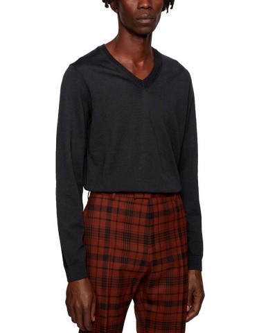 BOSS Men's V-Neck Wool Sweater Black $46.28 Sweaters