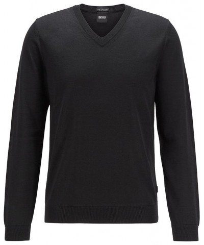 BOSS Men's V-Neck Wool Sweater Black $46.28 Sweaters