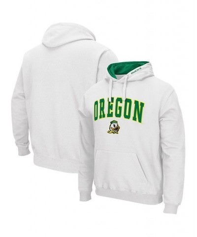 Men's White Oregon Ducks Arch & Logo 3.0 Pullover Hoodie $24.60 Sweatshirt