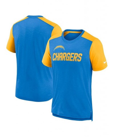 Men's Heathered Powder Blue, Heathered Gold Los Angeles Chargers Color Block Team Name T-shirt $30.55 T-Shirts