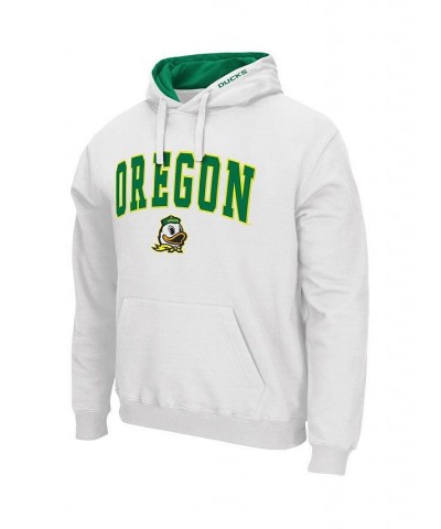 Men's White Oregon Ducks Arch & Logo 3.0 Pullover Hoodie $24.60 Sweatshirt