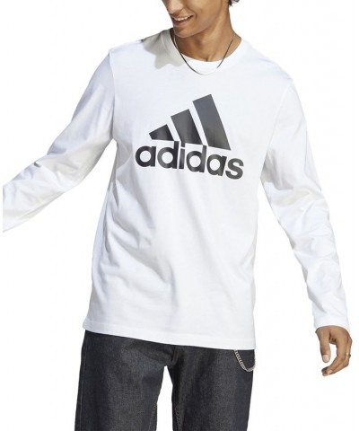 Men's Basic Badge of Sport Long-Sleeve Crewneck T-Shirt White $13.48 T-Shirts