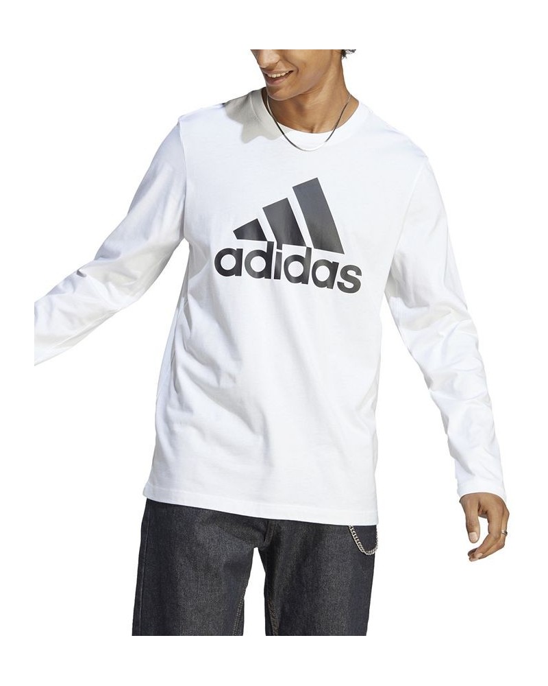 Men's Basic Badge of Sport Long-Sleeve Crewneck T-Shirt White $13.48 T-Shirts