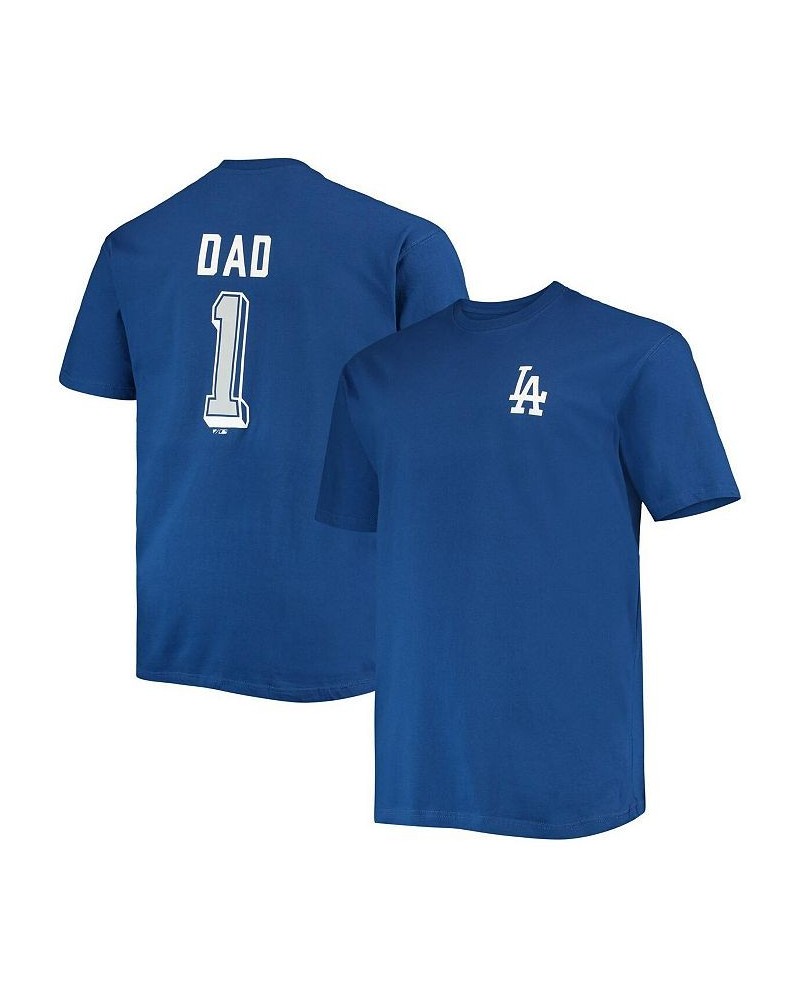 Men's Royal Los Angeles Dodgers Big and Tall Father's Day 1 Dad T-shirt $28.49 T-Shirts