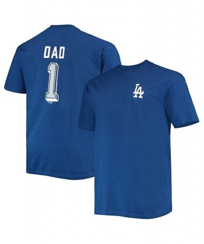 Men's Royal Los Angeles Dodgers Big and Tall Father's Day 1 Dad T-shirt $28.49 T-Shirts