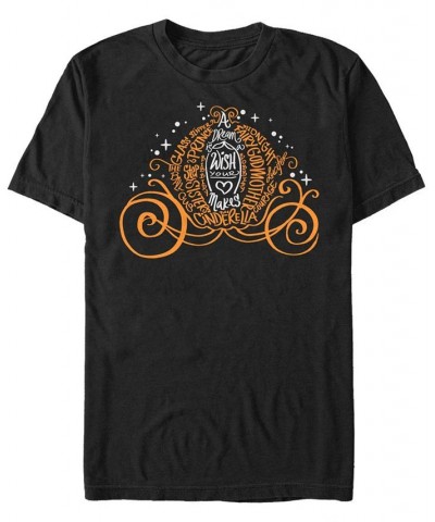 Disney Men's Cinderella Pumpkin Text Carriage Short Sleeve T-Shirt Black $18.54 T-Shirts