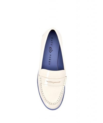 Women's The Geli Penny Loafers Shoes White $44.69 Shoes