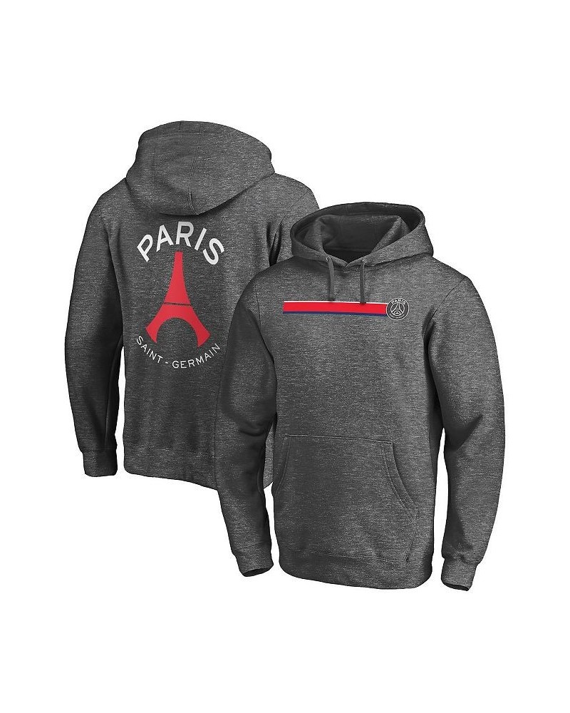 Men's Branded Heathered Charcoal Paris Saint-Germain Icon Pullover Hoodie $26.66 Sweatshirt