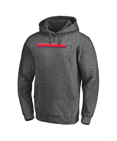 Men's Branded Heathered Charcoal Paris Saint-Germain Icon Pullover Hoodie $26.66 Sweatshirt