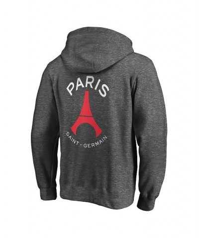 Men's Branded Heathered Charcoal Paris Saint-Germain Icon Pullover Hoodie $26.66 Sweatshirt