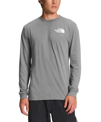 Men's Box NSE Standard-Fit Logo Graphic Long-Sleeve T-Shirt Gray $28.50 T-Shirts