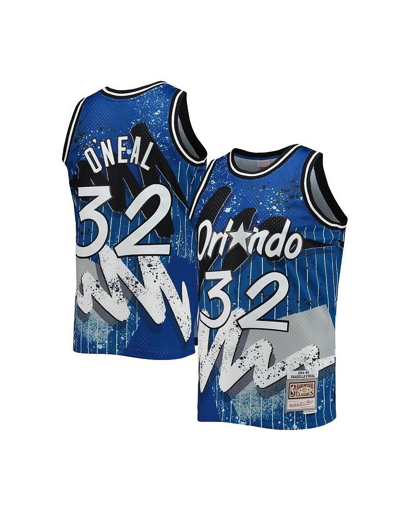 Men's Shaquille O'Neal Blue Orlando Magic Hardwood Classics 1994-95 Hyper Hoops Swingman Jersey $36.60 Jersey