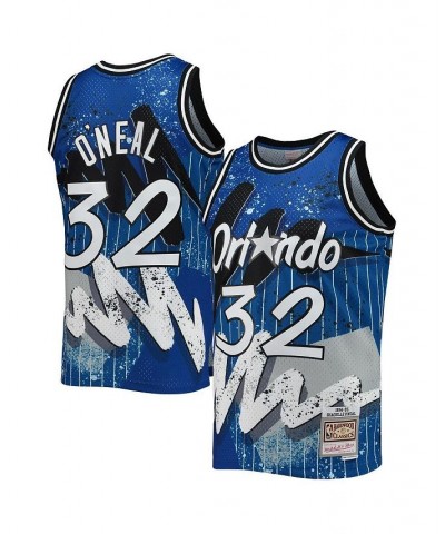 Men's Shaquille O'Neal Blue Orlando Magic Hardwood Classics 1994-95 Hyper Hoops Swingman Jersey $36.60 Jersey