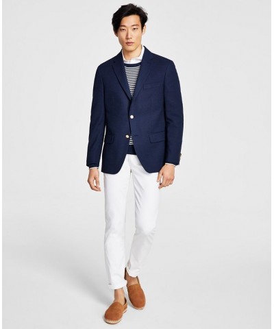 Men's Modern-Fit Navy Weave Sport Coat Blue $61.44 Blazers