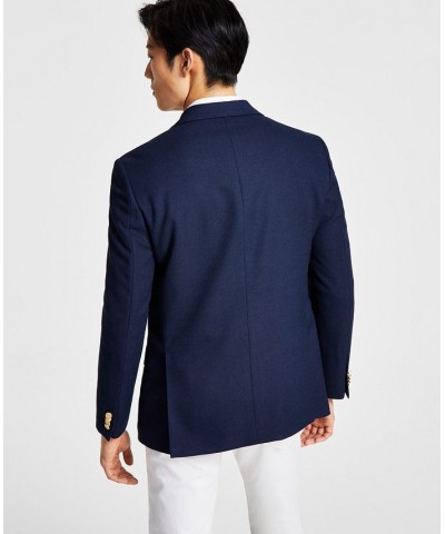 Men's Modern-Fit Navy Weave Sport Coat Blue $61.44 Blazers