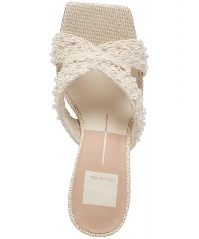 Women's Nitro Pearl Embellished Slide Dress Sandals White $62.50 Shoes